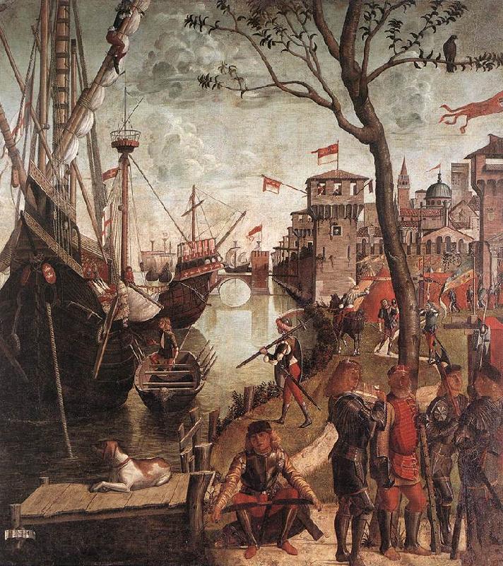 CARPACCIO, Vittore The Arrival of the Pilgrims in Cologne d